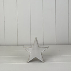 Glazed Ceramic Star Ornament with Textured Detail