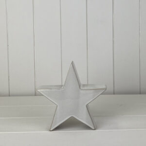 Glazed Ceramic Star Ornament with Textured Detail