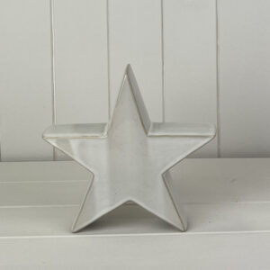 Glazed Ceramic Star Ornament with Textured Detail