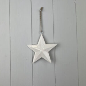 White Enamel Hanging Star