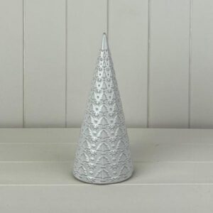 Glazed Ceramic Tree Ornament with Textured Detail