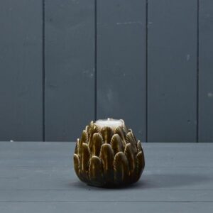 Green Ceramic Flower Tealight