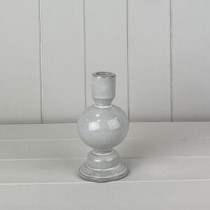Glazed Ceramic Candle Holder with Textured Detail