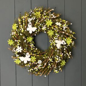 Twig Flower And Butterfly Wreath