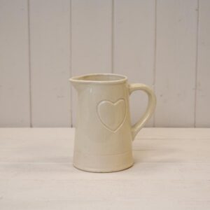 Cream Debossed Heart Jug