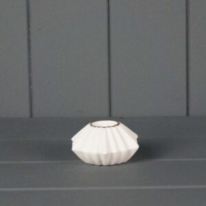 Ceramic Candle Holder with Gold Rim