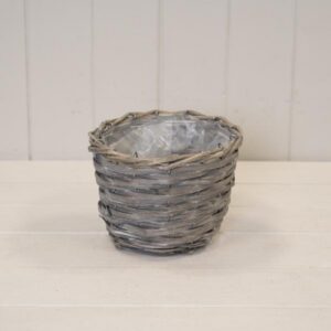 Round Greywashed Pot