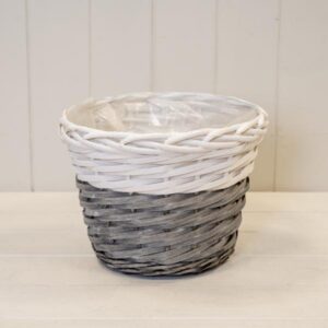 Two Tone White/Grey Willow Planter