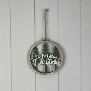 Wooden Hanging Circle with Tree