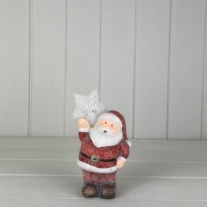 Santa With Light Up Star to the Left