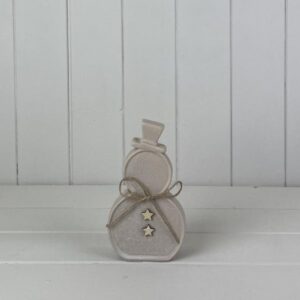 Sand Texture Effect Ceramic Snowman Decoration