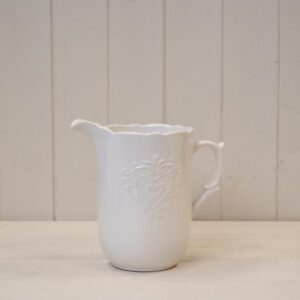 White Ceramic Jug Heart Design