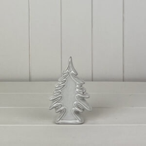 Glazed Ceramic Christmas Tree Ornament with Textured Detail