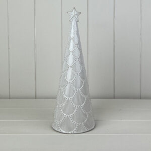 Glazed Ceramic Tree Ornament with Textured Detail