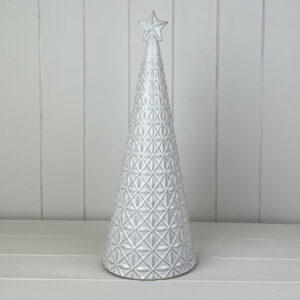 Glazed Ceramic Tree Ornament with Textured Detail