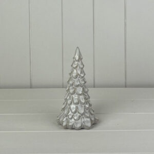 Glazed Ceramic Tree Ornament with Textured Detail