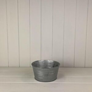 Ribbed Zinc Round Tapered Bowl