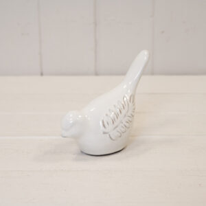 Ceramic Natural Bird with Olive Branch Detail