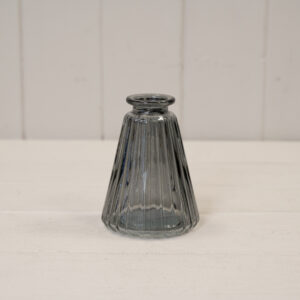 Cool Grey Glass Ribbed Bottle
