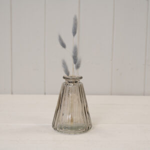 Smokey Brown Glass Ribbed Bottle