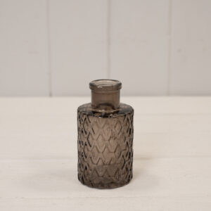 Warm Grey Mini Geometric Glass Bottle