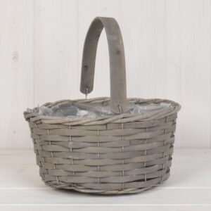 Greywashed Woodchip Trug with Flexi Handle