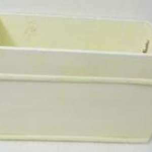 Rectangular Yellow with Witewash Trough with Wooden Beading & Rope handles