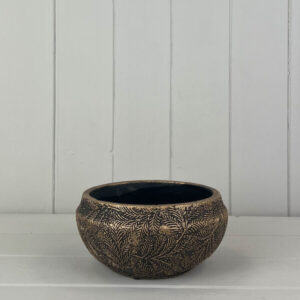 Gold Planting Bowl with Leaf Design