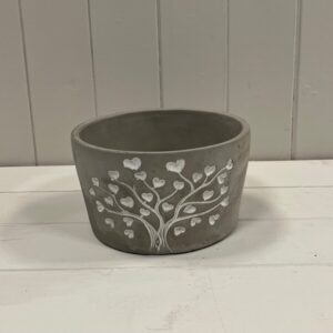 Grey Cement Love Tree Bowl