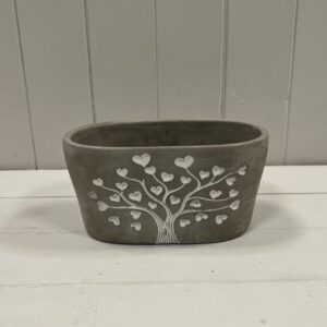 Grey Cement Love Tree Trough