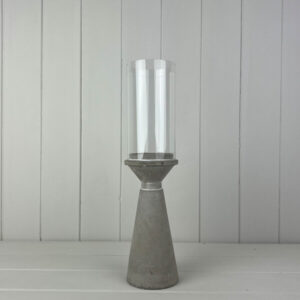 Concrete Candle Holder with Glass Shade