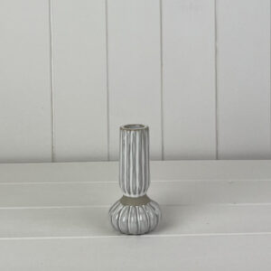 Glazed Ceramic Candle Holder with Texture Detail