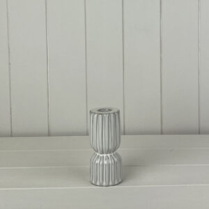 Glazed Ceramic Candle Holder with Textured Detail