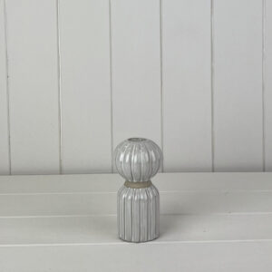Glazed Ceramic Candle Holder with Textured Detail