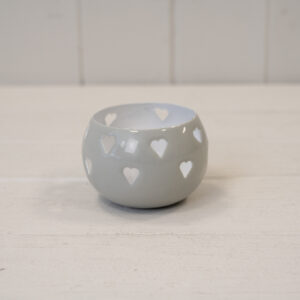 Grey Votive with Heart Design
