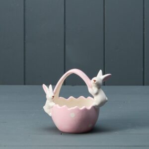 Ceramic Pink Posy Basket