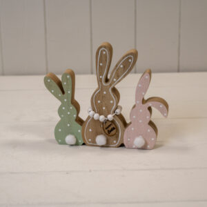 Mixed Colour Wooden Rabbit Decoration