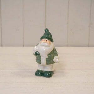 White/Green Ceramic Santa