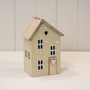 Light Sage Green Wooden House Decoration