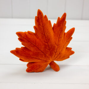 Burnt Orange flocked ceramic maple leaf