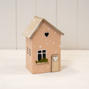 Pink Wooden House Decoration