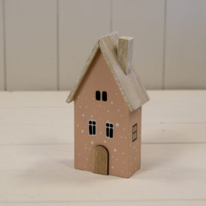 Pink Wooden Polka Dot House Ornament