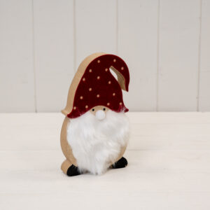 Red Wooden Gonk with LED Light Nose