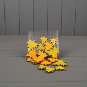 Set of 18 Wooden Leaves (leaf 5cm) Box