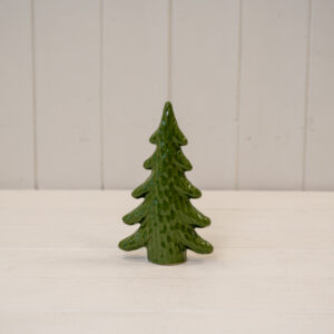 Small Dimpled Green Ceramic Christmas Tree Ornament