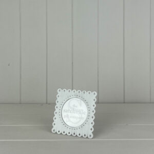 White Metal & Glass Photo Frame with Circular Window