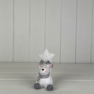 Small Reindeer Holding A Light Up Star