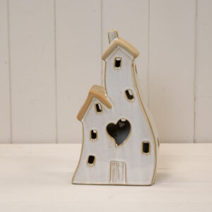 Stone Glazed Ceramic Twin House Ornament