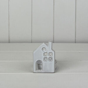 White Ceramic House Tealight Holder