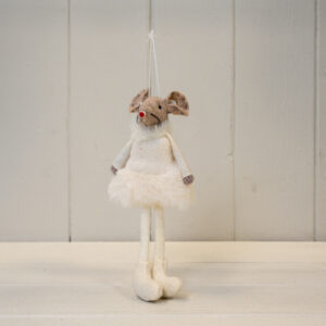 White Hanging Fabric Mouse with Skirt